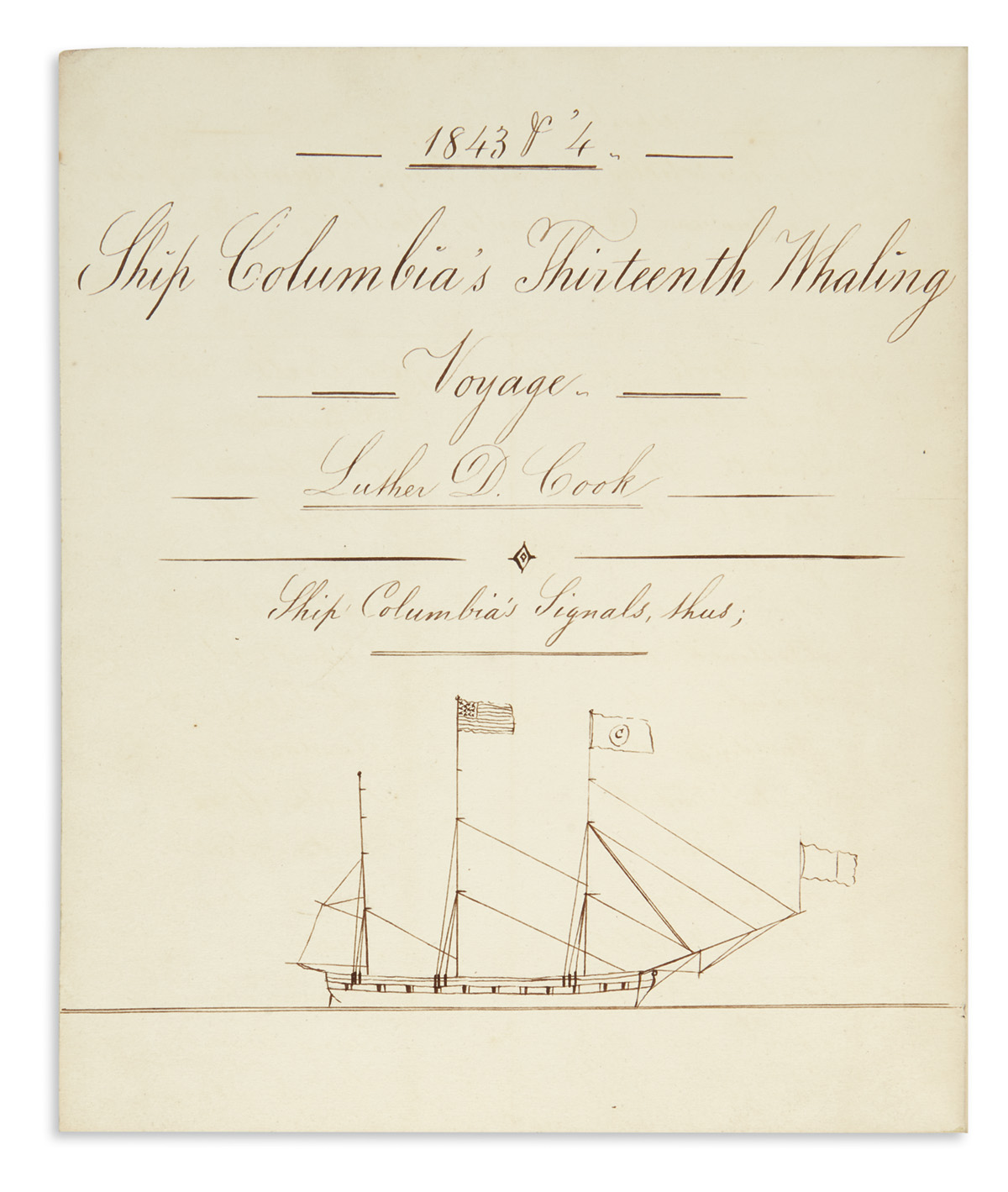 (WHALING.) Record books of Long Island whaling merchant Luther D. Cook.
